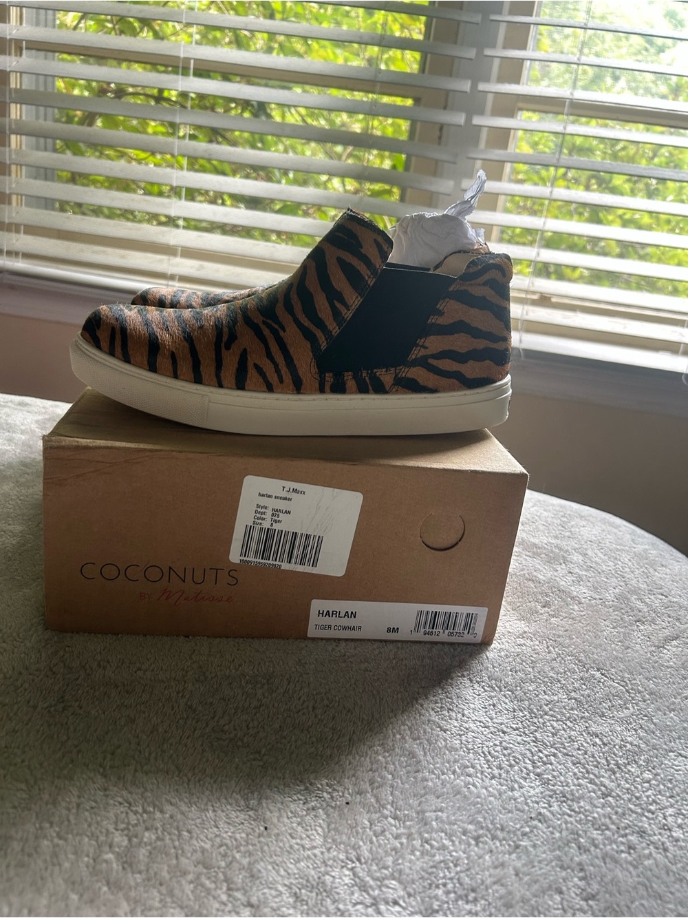 Coconuts by Matisse Harlan Tiger-Print Slip-On Loafer in Brown and Black